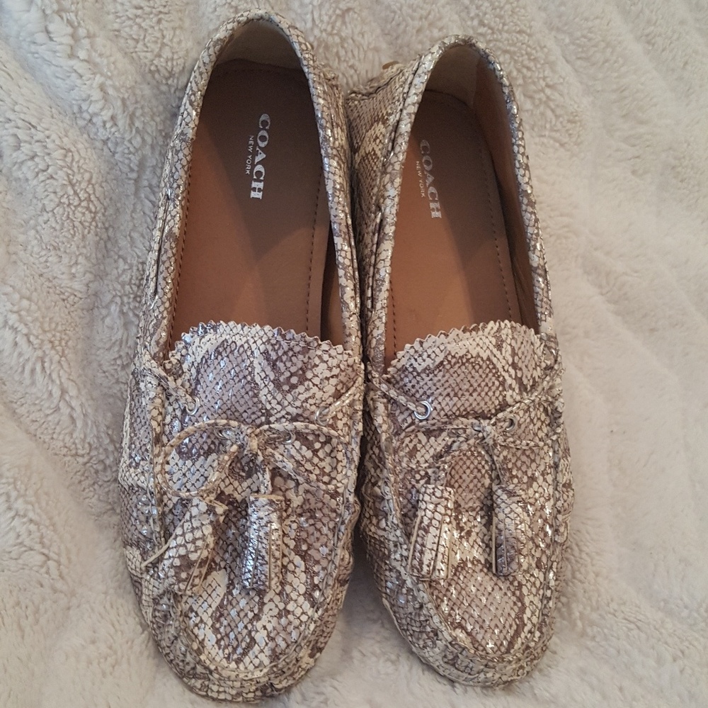 Coach size 10 metallic driving loafers